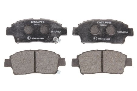 Set plăcuțe frână față, DELPHI , pentru: TOYOTA ECHO, PLATZ, PROBOX / SUCCEED, VIOS / SOLUNA VIOS, YARIS, YARIS VERSO 1.0-1.5 04.99-08.14