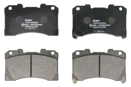 Set plăcuțe frână față, DELPHI (fara optionale), pentru: TOYOTA YARIS 1.6 02.20-