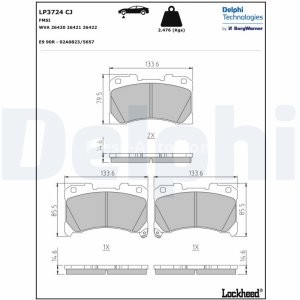 Set plăcuțe frână față, DELPHI (fara optionale), pentru: TOYOTA YARIS 1.6 02.20- 3