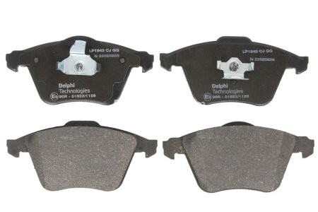 Set plăcuțe frână față, DELPHI , pentru: VOLVO C30, C70 II, S40 II, V40, V50; CADILLAC BLS; FORD FOCUS II; OPEL VECTRA C, VECTRA C GTS; SAAB 9-3, 9-3X 1.5-2.8 12.03-
