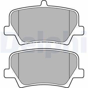 Set plăcuțe frână spate, DELPHI (cu accesorii; cu un tampon de amortizare), pentru: VOLVO XC40 1.5-Electric 10.17-