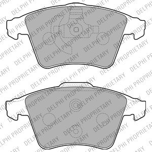 Set plăcuțe frână față, DELPHI , pentru: VW CALIFORNIA T5 CAMPER, MULTIVAN T5, TRANSPORTER T5 1.9D-3.2 04.03-08.15