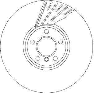 Disc frână TRW din doua piese ,față, stânga pentru: BMW 5 GRAN TURISMO (F07), 7 (F01, F02, F03, F04) 3.0D-6.0 09.08-02.17