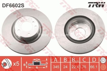 Disc frână TRW din doua piese ,spate, pentru: BMW 1 (F20), 1 (F21), 2 (F22, F87), 2 (F23), 3 (F30, F80), 3 (F31), 3 GRAN TURISMO (F34), 4 (F32, F82) 1.5-3.0 07.11-