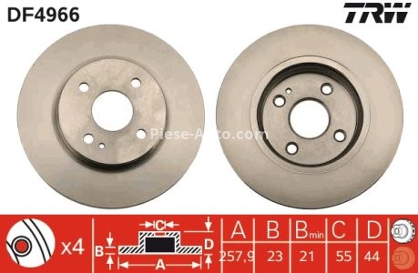 Disc frână TRW ,față, pentru: MAZDA 2 1.3-1.6D 07.07-06.15 3