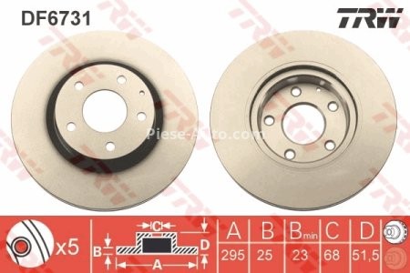 Disc frână TRW ,față, pentru: MAZDA 3, 3/HATCHBACK, CX-3 1.5-2.2D 07.13- 3
