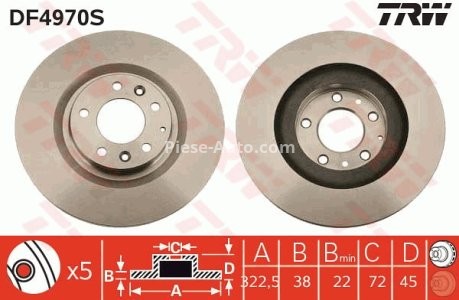 Disc frână TRW ,față, pentru: MAZDA RX-8 1.3 08.03-06.12 3