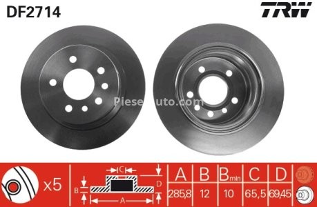 Disc frână TRW ,spate, pentru: OPEL OMEGA B 2.0-3.2 03.94-07.03 3