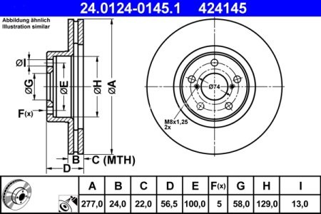 Disc frână ATE, față, pentru: SUBARU BRZ, FORESTER, IMPREZA, LEGACY I, LEGACY II, LEGACY III, LEGACY IV, LEGACY OUTBACK, LEGACY V, OUTBACK; TOYOTA GT 86 1.5-3.0 01.89- 3