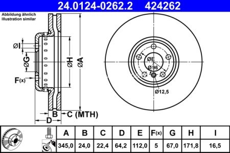 Disc frână ATE, din două piese, spate pentru: BMW 2 (G42, G87), 3 (G20, G80, G28), 3 (G21), 3 (G21, G81), 4 (G22, G82), 4 (G23, G83), 4 GRAN COUPE (G26) 1.6-Electric 07.15- 1