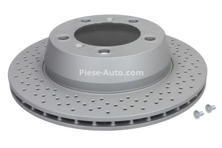Disc frână ATE, spate,  (modelat / puternic carbonatat) se potrivește: PORSCHE 718 BOXSTER, 718 CAYMAN, BOXSTER, CAYMAN 2.0-3.4 11.04-