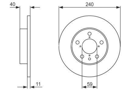 Disc frână BOSCH, spate, pentru: ALFA ROMEO GTV, SPIDER 1.8-3.2 09.94-10.05 3