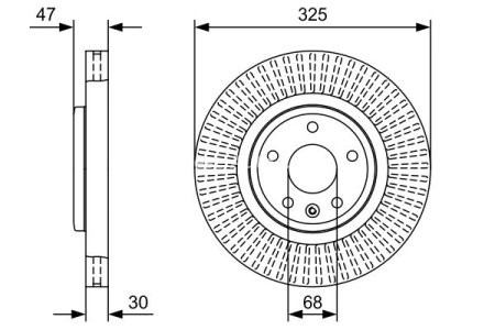 Disc frână BOSCH, față, pentru: FORD USA EXPLORER; LINCOLN MKS, MKT 3.5/3.7 05.08-