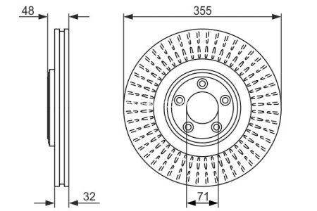 Disc frână BOSCH, față, pentru: VOLVO S60 II, S80 II, V60 I; JAGUAR F-TYPE, S-TYPE II, XF I, XF SPORTBRAKE, XJ, XK II 2.0-5.0 04.02- 3