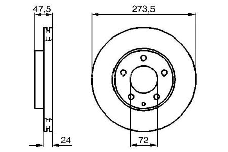 Disc frână BOSCH, față, pentru: MAZDA 323 F VI, 323 S VI, 6, 626 V, PREMACY 1.8-2.2D 02.98-07.13 3