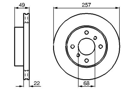 Disc frână BOSCH, față, pentru: NISSAN 200SX, ALMERA CLASSIC, ALMERA II, AVENIR, CEDRIC, PRAIRIE PRO, PRIMERA, SENTRA V, SKYLINE 1.5-3.0 10.83- 3