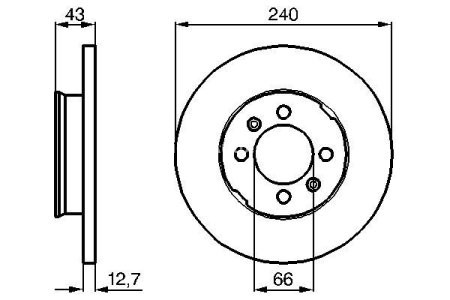 Disc frână BOSCH, față, pentru: ROVER 100, 100 / METRO, MAESTRO, MONTEGO, MONTEGO ESTATE 1.1-2.0D 03.83-12.98