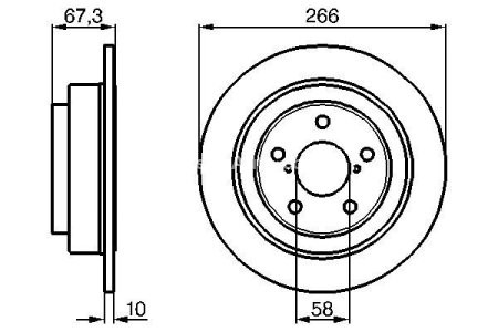 Disc frână BOSCH, spate, pentru: SUBARU FORESTER, IMPREZA, LEGACY I, LEGACY II, LEGACY IV, LEGACY OUTBACK, OUTBACK, REX II 0.7-3.0 08.82-09.13 3