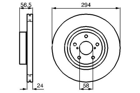 Disc frână BOSCH, față, pentru: SUBARU BRZ, FORESTER, IMPREZA, LEGACY III, LEGACY IV, LEGACY V, OUTBACK, XV; TOYOTA GT 86 1.6-3.6 03.94- 3