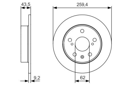 Disc frână BOSCH, spate, pentru: SUZUKI SWIFT IV, SX4 S-CROSS, VITARA 1.0-1.6D 01.12- 3