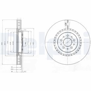 Disc frână DELPHI, față, pentru: ALFA ROMEO 147, 156 3.2 03.02-03.10 3