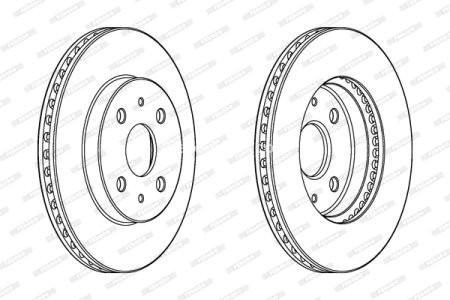 Set discuri frână FERODO (2 buc.) față, se potrivește: DAIHATSU MATERIA, SIRION; SUBARU JUSTY IV 1.0-1.5LPG 01.05-