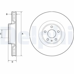 Disc frână DELPHI, față, pentru: AUDI A6 ALLROAD C7 3.0/3.0D 01.12-06.16 1