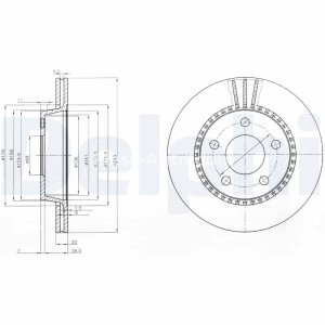 Set discuri frână DELPHI (2 buc.) spate, pentru: AUDI 100 C3, 200 C3, A6 C4, A8 D2 2.1-4.2 08.83-06.99 2