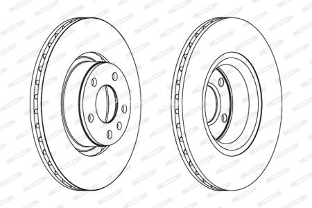 Set discuri frână FERODO (2 buc.) față, se potrivește: AUDI A6 C6 2.0-5.2 05.04-08.11 3