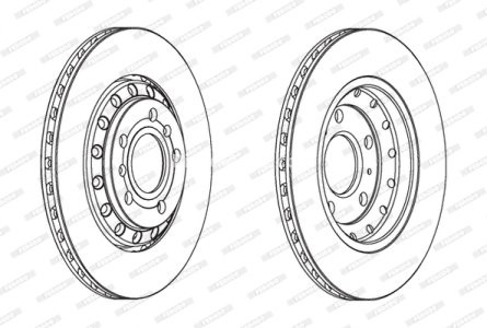 Set discuri frână FERODO (2 buc.) spate, se potrivește: AUDI A8 D3; VW PHAETON 3.0-6.0 04.02-03.16 2