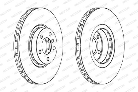 Disc frână FERODO, față, se potrivește: BMW X5 (E70), X6 (E71, E72), X6 (F16, F86) 3.0/3.0D/4.4 12.06-07.19 3