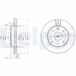 Set discuri frână DELPHI (2 buc.) ,față,  pentru: CHEVROLET EPICA, EVANDA, LACETTI, NUBIRA; DAEWOO EVANDA, LACETTI, NUBIRA 1.4-2.0D 08.02- 3