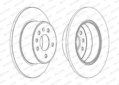 Set discuri frână FERODO (2 buc.) spate, se potrivește: CHEVROLET VECTRA; SAAB 900 II, 9-3, 9-5 1.9D-3.0D 07.93-12.09