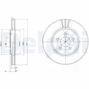Set discuri frână DELPHI (2 buc.) ,față,  pentru: CHRYSLER CIRRUS, SEBRING, STRATUS; DODGE STRATUS 2.0-2.7 05.94-06.07 3