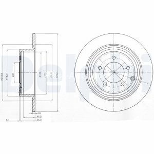 Set discuri frână DELPHI (2 buc.) spate, pentru: CHRYSLER 200, SEBRING; CITROEN C4 AIRCROSS; DODGE AVENGER, CALIBER; JEEP COMPASS, PATRIOT; MITSUBISHI ASX 1.6-3.6ALK 06.06-