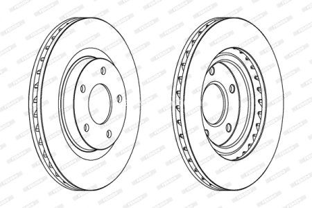 Set discuri frână FERODO (2 buc.) față, se potrivește: CHRYSLER 200, SEBRING; CITROEN C4 AIRCROSS; DODGE AVENGER, CALIBER; JEEP COMPASS, PATRIOT; MITSUBISHI ASX 1.5-3.6ALK 06.06- 3