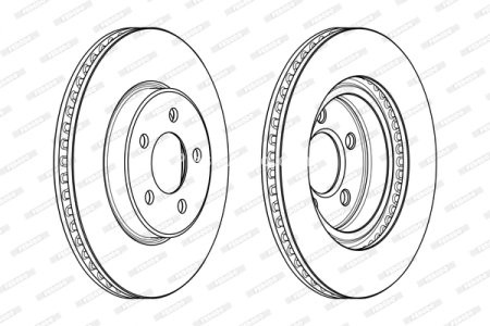 Set discuri frână FERODO (2 buc.) față, se potrivește: CHRYSLER 300 C, 300C; DODGE CHALLENGER, CHALLENGER SE, CHARGER, MAGNUM, MAGNUM II 2.7-6.4 09.04-