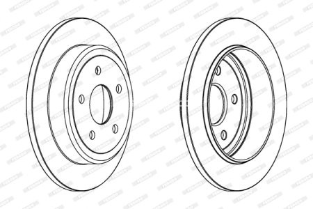 Set discuri frână FERODO (2 buc.) spate, se potrivește: CITROEN C-CROSSER; DODGE CALIBER; JEEP COMMANDER, GRAND CHEROKEE II, GRAND CHEROKEE III; MITSUBISHI OUTLANDER II 1.8-5.7 04.99-03.13 1