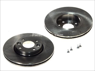 Set discuri frână DELPHI (2 buc.) ,față,  pentru: DACIA LOGAN, LOGAN EXPRESS, LOGAN MCV; NISSAN MICRA C+C III, MICRA III, MICRA V, NOTE, TIIDA; RENAULT CLIO II 0.9-2.0 11.02-