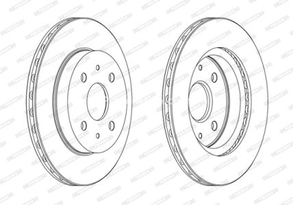 Set discuri frână FERODO (2 buc.) față, se potrivește: DACIA SANDERO; DAIHATSU COPEN, CUORE VII, MATERIA, SIRION, YRV; SUBARU JUSTY IV 0.7-1.6 07.02-