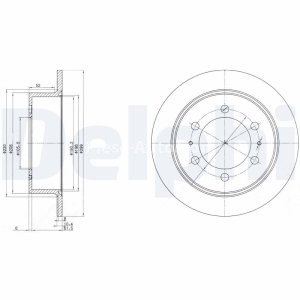 Set discuri frână DELPHI (2 buc.) spate, pentru: DAEWOO KORANDO, MUSSO, REXTON; SSANGYONG KORANDO, MUSSO, MUSSO SPORTS, REXTON / REXTON II 2.0-3.2 12.88-