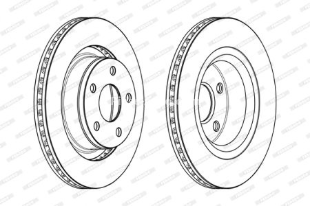 Disc frână FERODO, față, se potrivește: DODGE NITRO; JEEP CHEROKEE, COMPASS 2.4-4.0 08.06-