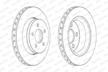 Set discuri frână FERODO (2 buc.) față, se potrivește: DODGE NITRO, RAM 1500, RAM 2500; JEEP CHEROKEE, COMPASS 2.4-8.0 01.93- 3