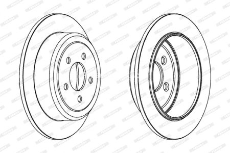 Set discuri frână FERODO (2 buc.) spate, se potrivește: DODGE NITRO, RAM 1500, RAM 2500; JEEP CHEROKEE, GRANDEER 2.8-8.0 10.83- 3