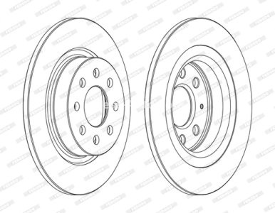 Set discuri frână FERODO (2 buc.) spate, se potrivește: FIAT GRANDE PUNTO, PUNTO, PUNTO EVO, PUNTO/HATCHBACK; OPEL ADAM, CORSA E 1.0-1.9D 10.05-