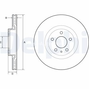 Set discuri frână DELPHI (2 buc.) ,față,  pentru: FIAT 500L 0.9-1.6D 09.12- 3