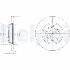 Set discuri frână DELPHI (2 buc.) ,față,  pentru: FIAT SEDICI; MITSUBISHI L 300 III; SUZUKI SX4 1.5-2.4 08.86-