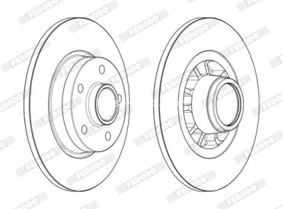 Disc frână FERODO, spate, se potrivește: FIAT TALENTO; NISSAN NV300; OPEL VIVARO B; RENAULT TRAFIC III 1.6D/2.0D 05.14-