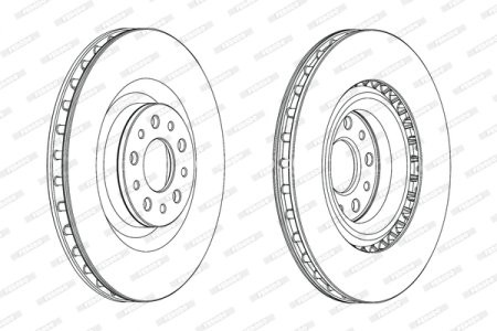 Set discuri frână FERODO (2 buc.) față, se potrivește: FIAT 500L, DOBLO, DOBLO CARGO, DOBLO/MINIVAN; OPEL COMBO TOUR, COMBO/MINIVAN 0.9CNG-2.0D 10.05- 3