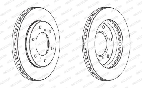 Set discuri frână FERODO (2 buc.) față, se potrivește: FIAT FULLBACK; MITSUBISHI L200 / TRITON, PAJERO SPORT II 2.4D-3.5 11.05- 3